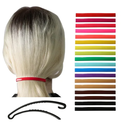 Miniatura 8 de Pinzas grandes de plástico para peinar, pinzas decorativas para medio recogido y cola de caballo, para niñas, mujeres con cabello muy fino y medio