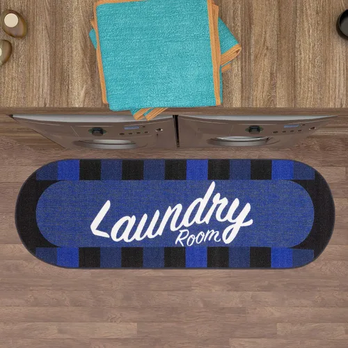 Miniatura 27 de Alfombra lavable a máquina con diseño de texto antideslizante con parte trasera de goma, 2 x 5, para lavandería, para baño, lavadero, 20 x 59