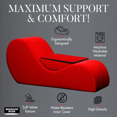 Miniatura 8 de Sofá Bedroom Bliss Love para principiantes, hombres, mujeres y parejas. Ideal para posicionamiento sexual y penetración profunda. Espuma de apoyo