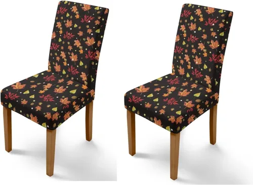 Miniatura 106 de Rnyleeg Thanksgiving Chair Covers for Living Room No Arms Turkey Pumpkin Stretch Dining Chair Covers Set of 6 Soft Washable Kitchen Chair Protector