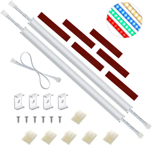 Litever Paquete de 6 barras de luz LED RGBW adicionales para debajo del gabinete, kit de iluminación LED RGBW serie LL-029. 4 W/tira. 12 VCC. 3000K