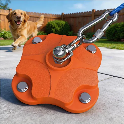 Miniatura 2 de Estaca de Anclaje al Suelo de Servicio Pesado para Atar Perros con Doble Giro Antienredos de 360° - Estaca Corrediza para Perros Grandes para Patio