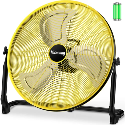 Miniatura 8 de Ventilador de suelo portátil de 14 pulgadas, ventilador de campamento inalámbrico para exteriores, ventilador recargable de larga duración