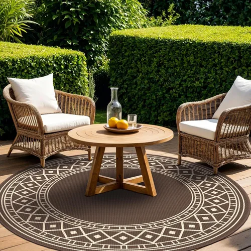 Miniatura 28 de GENIMO Alfombra de Exterior 5'x8' Impermeable para Patio, Alfombra de Paja de Plástico Reversible para Exteriores, Alfombras de Camping para Negro