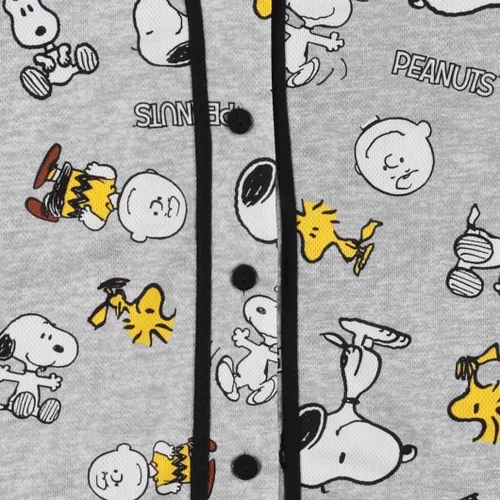 Miniatura 5 de Peanuts Ladies Snoopy Baseball Jersey Snoopy Charlie Brown, Woodstock, Linus Mesh Button Down Baseball Jersey