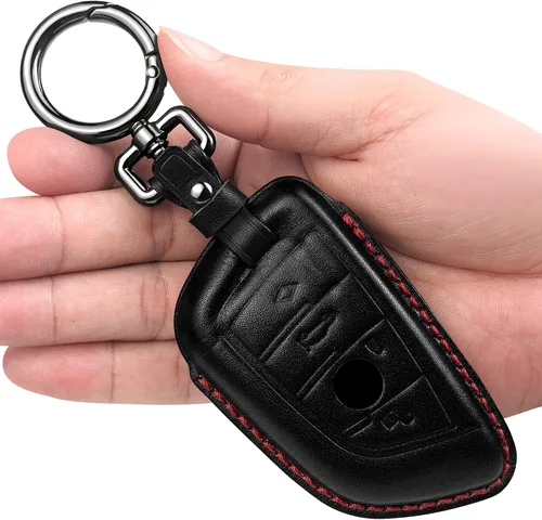 Miniatura 7 de Tukellen Funda de cuero genuino para llavero BMW 230i 330i 430i 440i 530i 530e 530i 540i 740i 740i 745e 750i M2 M235i M240i M3 M340i M4 X1 X2 X3 X4