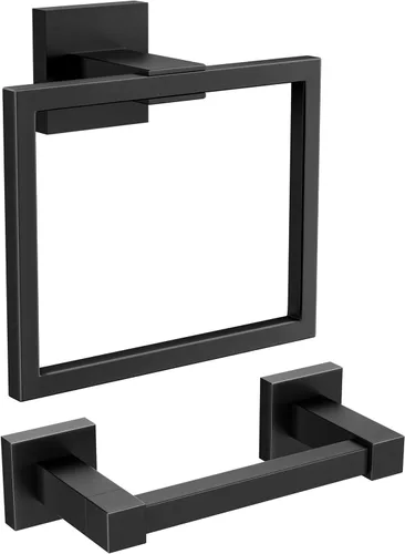 Miniatura 12 de FORIOUS Soporte de pared para papel higiénico, SUS304 de acero inoxidable con doble poste giratorio para rollo de papel higiénico y juego de anillos