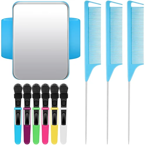 Geiserailie Juego de 10 herramientas de peinado de cabello, gel magnético y pulsera de silicona para estilistas y trenzadores, correa de muñeca, 3