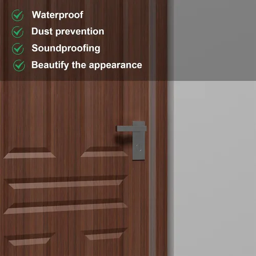 Miniatura 3 de Tapón de silicona para puerta, burlete en forma de T para puertas y ventanas, sello autoadhesivo (1.37 pulgadas x 16.5 pies, transparente)