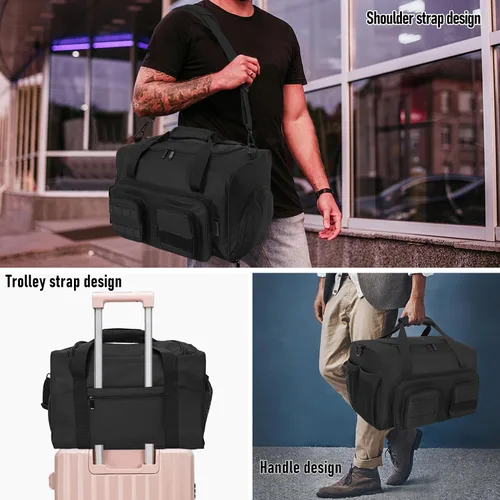 Miniatura 5 de OUUTMEE Bolsa de lona táctica militar para hombre, bolsa de gimnasio deportiva de viaje, bolsa de entrenamiento de fitness, bolsa de mano