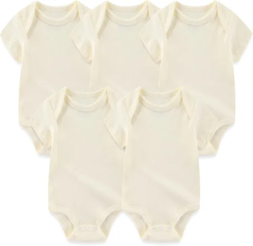 Body de manga corta para bebé recién nacido, ropa de algodón de una pieza, 5 unidades, 0-12 meses