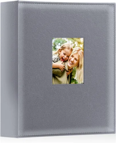 Miniatura 37 de Ywlake Álbum de fotos de 4 x 6 pulgadas, 1000 bolsillos, capacidad extragrande, para fotos familiares y de boda, capacidad para 1000 fotos Gris
