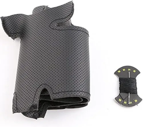 Miniatura 2 de Cubierta de cuero negro del volante del coche para Nissan Qashqai X-Trail NV200 Rogue mano cosida cubierta del volante del coche