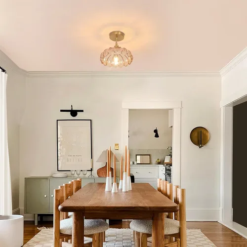 Miniatura 7 de Shenmoyl Lámpara Colgante con Cubierta de Vidrio Ámbar Scindapsus, Lámpara Colgante de Latón Vintage Ajustable para Isla de Cocina, Comedor, Pasillo