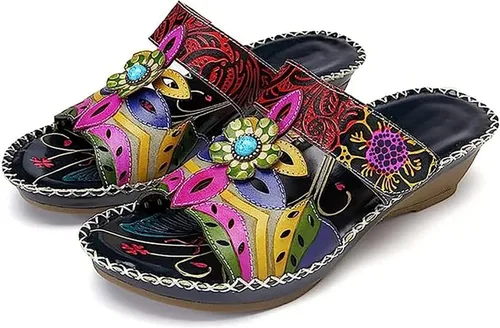 Sandalias ortopédicas para mujer, plataforma elegante, moderna, ortopédica, deslizadores atléticos con soporte de arco Negro