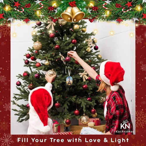 Miniatura 7 de KatAndNat Adorno de Amor ASL - Adornos de Navidad ASL 2025, Adornos de Lenguaje de Señas para Árbol - Recuerdo de Lenguaje de Señas Manual