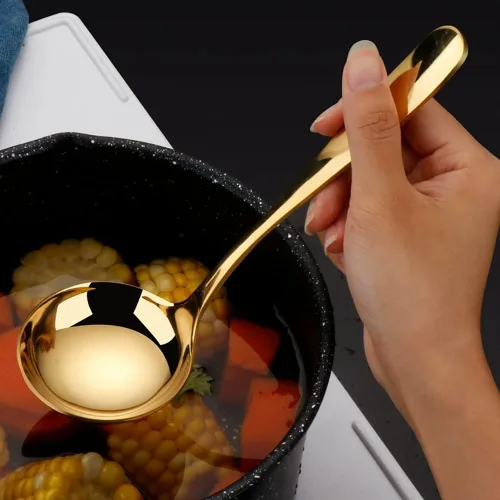 Miniatura 7 de 6 piezas de cubiertos de acero inoxidable, cucharas grandes para servir con ranuras, tenedores, pinzas para hielo y azúcar, servidor de pasteles