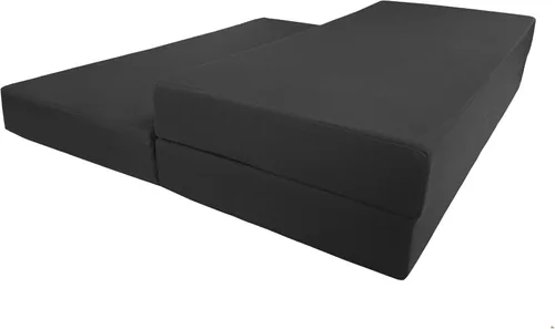 Miniatura 4 de D&D Futon Furniture Camas de espuma Shikibuton de tamaño matrimonial negro de 6 x 54 x 75 pulgadas, espuma blanca resistente de alta densidad de 1.8
