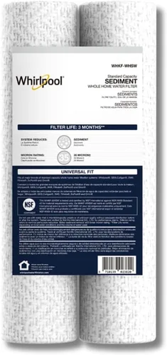 Miniatura 12 de Whirlpool Filtros de sedimentos de capacidad estándar WHKF-GD05 de 10 x 2.5 pulgadas para todo el hogar, 5 micras, vida útil del filtro de 6 meses