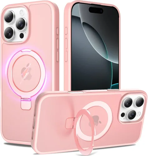 Miniatura 11 de Funda con soporte ultra magnético para iPhone 17 Pro Max [protección militar contra caídas] [compatible con MagSafe] a prueba de golpes, translúcida