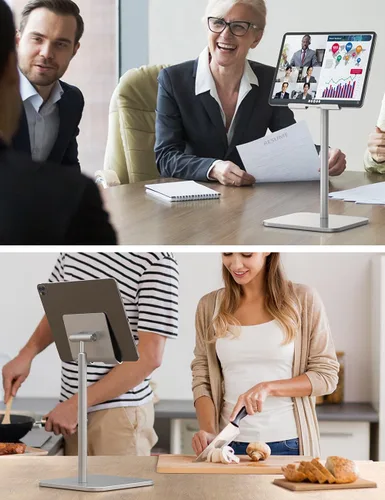 Miniatura 7 de ODOSOLA Soporte para tablet con ángulo de altura ajustable, soporte para iPad de escritorio a nivel de ojos, soporte para tablet para oficina