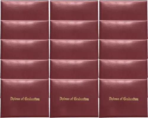 Miniatura 20 de Gradplaza Cubierta de diploma para certificado de 8.5 x 11 pulgadas impreso "Diploma de graduación" negro soporte para diploma liso para escuela