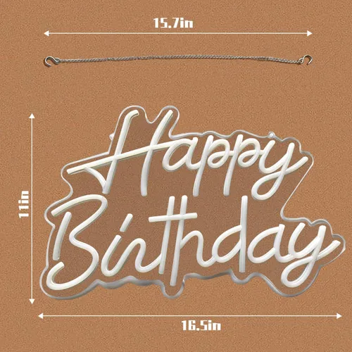 Miniatura 6 de Letrero de neón regulable y reutilizable para decoración de pared de fiesta de cumpleaños, luz LED USB para telón de fondo para decoración de fiesta