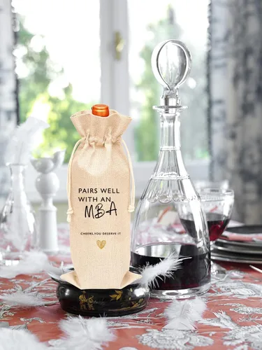 Miniatura 3 de Toctose Regalo de graduación para MBA, bolsa de vino para MBA, adecuado para regalos de graduación para ella, él, hijo, hija, amiga/GDWB017