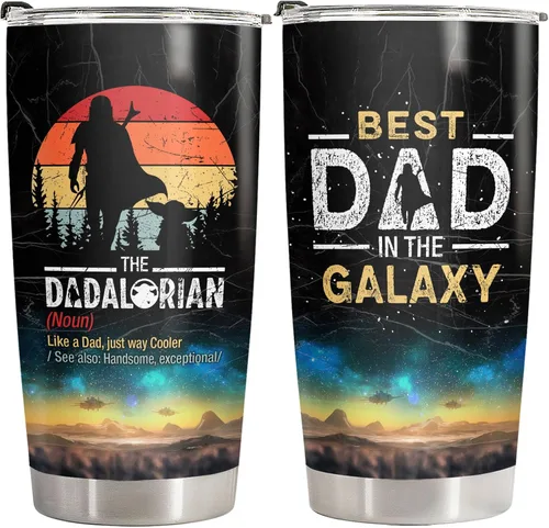 Miniatura 26 de 34HD Regalos para el Día del Padre de parte de su hija, vaso de viaje aislado de dinosaurio Dadasaurus, vaso de 20 onzas, divertido regalo de Vaso