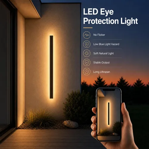 Miniatura 7 de Paquete de 2 luces de pared para exteriores de 39 pulgadas, montaje en pared, aplique moderno para exteriores, iluminación exterior lineal larga LED