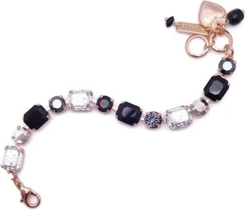 Miniatura 2 de Mariana Rocky Road 1149 - Pulsera de color dorado y negro con estampado de leopardo y nieve cristal