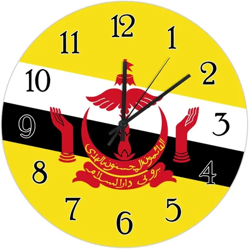 Miniatura 10 de Reloj de pared de madera con bandera de Chile, reloj de pared de cuarzo de calidad, funciona con pilas, silencioso de 12 pulgadas, reloj de pared