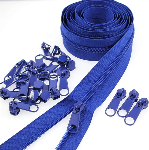 Miniatura 20 de Leekayer The Yard - Cremalleras de bobina de nailon blanco #5 a granel de 10 yardas con 25 deslizadores plateados para costura DIY bolsa
