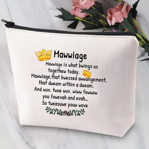 Miniatura 5 de JYTAPP Mawwiage - Bolsa de maquillaje con cremallera temática de películas de princesa, regalos para fanáticos de la película, regalos para novias