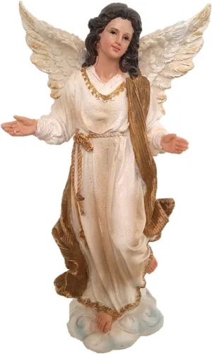 Miniatura 10 de Estatuilla grande de 12 pulgadas, juego de 11 piezas de construcción de resina de fibra de vidrio, belén de Navidad pintado a mano con hombres