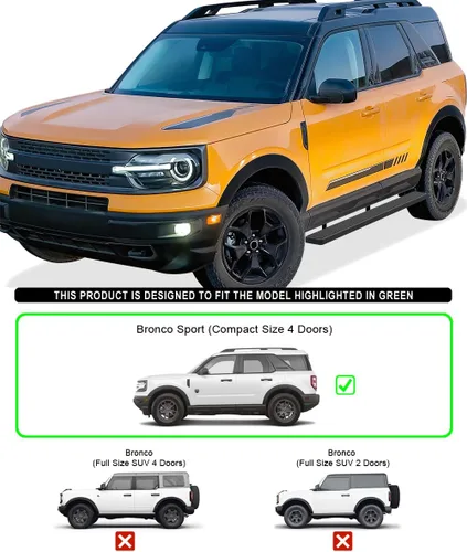 Miniatura 2 de APS Estribos (Nerf Bars Step) compatibles con Ford Bronco Sport Utility 2021-2026 de 4 puertas