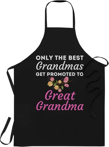 Delantales de cocina para abuela, color negro, para mujer, solo la mejor abuela obtener promoción a la gran abuela, delantal negro