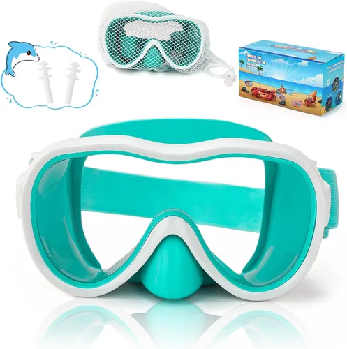 Miniatura 11 de iGym Gafas de natación para niños, máscara de buceo, máscara de buceo, gafas de natación con cubierta de nariz y correas elásticas cubierta y bolsa