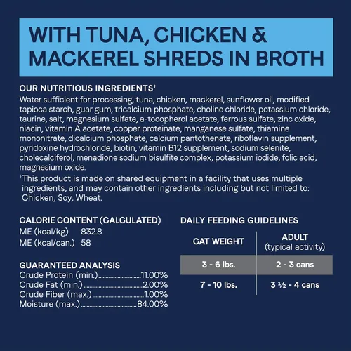 Miniatura 7 de Canidae Pure Adore - Alimento húmedo prémium para gatos, atún, pollo y caballa en caldo, 2.46 onzas (caja de 24), sin granos