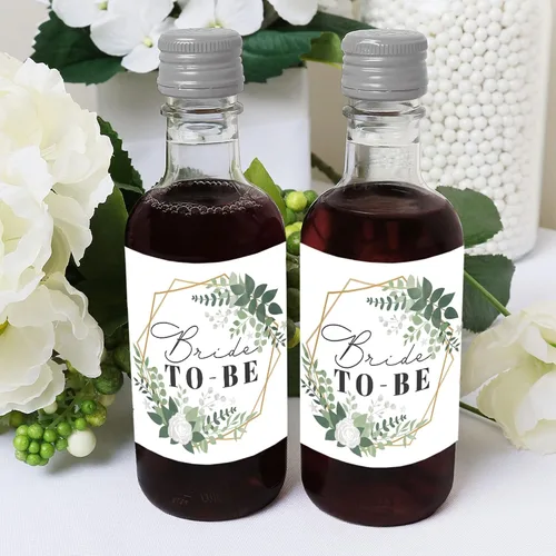 Miniatura 4 de Big Dot of Happiness Boho Botanical Bride - Mini calcomanías para botellas de vino y champán, regalo de despedida de soltera y fiesta de boda