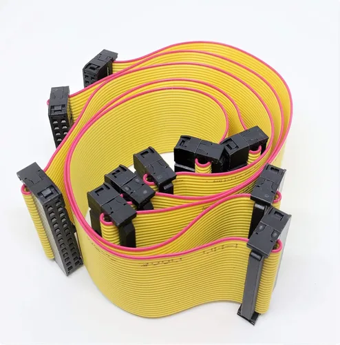 Miniatura 7 de Paquete de 2 conectores hembra IDC 2x13 26P 0.100 in 5.9 in 5.5 pulgadas, cable de cinta plano amarillo, filas dobles 26 pines 0.1" paso FC F/F