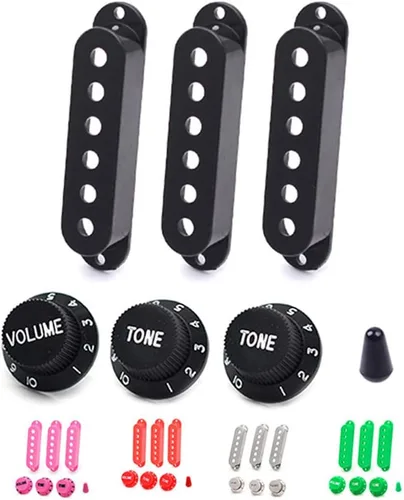 Miniatura 2 de ROZILO ST Strat - Juego de interruptores de bobina individual de 6 agujeros, 2 tonos y 1 volumen para guitarra eléctrica, cromadas Cromado