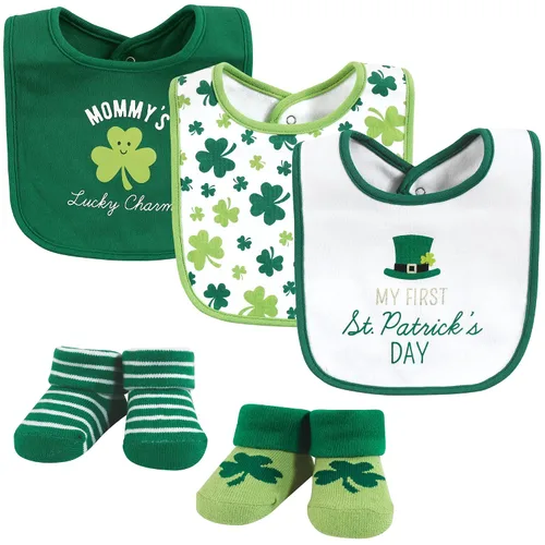 Miniatura 40 de Hudson Baby Conjunto de babero y calcetines unisex de algodón para bebé, Tamaño único Chica Calabaza