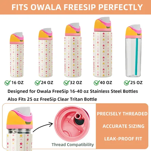 Miniatura 2 de Tapa de repuesto compatible con botella de agua Owala FreeSip a prueba de fugas, tapa abatible reutilizable, accesorio para vasos de 16 onzas, 24