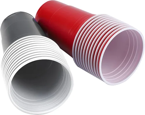 Miniatura 4 de Juego de Beer Pong, juego de cerveza de plástico para beber, juego de vasos de Beer Pong contiene 22 tazas de Beer Pong y 4 bolas de pong