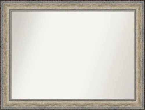 Miniatura 276 de Amanti Art Espejo de baño plateado para sobre fregadero, 28 x 47 pulgadas, espejo rectangular de plata imperial, marco de madera tradicional de gran