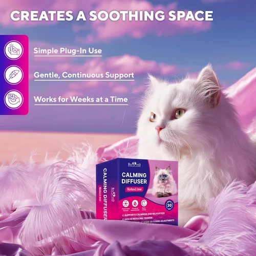 Miniatura 4 de Beloved Pets - Difusor calmante para gatos y productos antiansiedad para mascotas, feromonas calmadas felinas para enchufar y aliviar el estrés