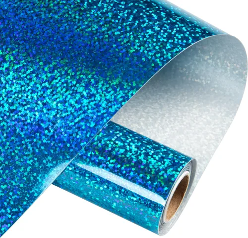 Miniatura 27 de HTVRONT - Vinilo azul claro permanente - Rollo de vinilo adhesivo azul claro brillante de 12 pulgadas x 14 pies compatible con máquina de corte