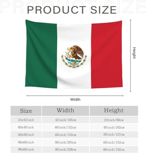 Miniatura 6 de JUHIOPOI Tapiz de pared con bandera de México, hippie mexicano para dormitorio y sala de estar (60 x 50 pulgadas)
