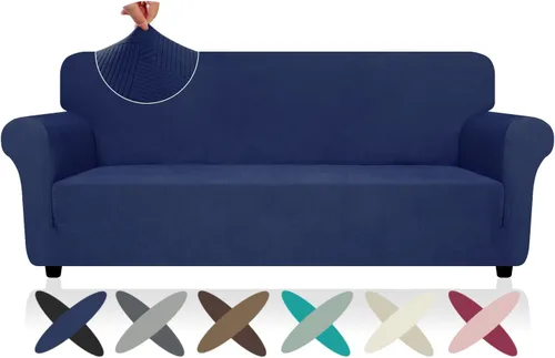 Miniatura 81 de ZNSAYOTX Funda súper elástica para silla (30"-47"), nuevas fundas de silla a rayas para sala de estar, aptas para perros y mascotas, protector